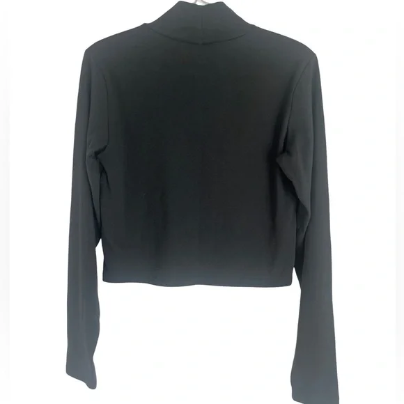 Zara Black Cropped Long Sleeve Shirt - Picture 2 of 8
